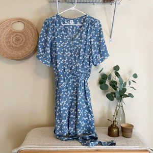 Print Wrap-Front Blue Floral GAP Romper